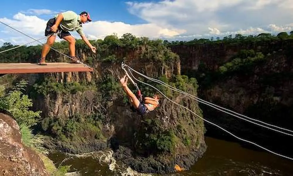 Gorge swing launch over the Batoka Gorge at Victoria Falls