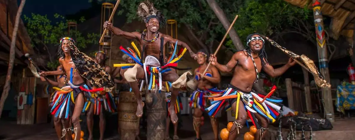 Traditional dancers performing at the Boma dinner and drum show
